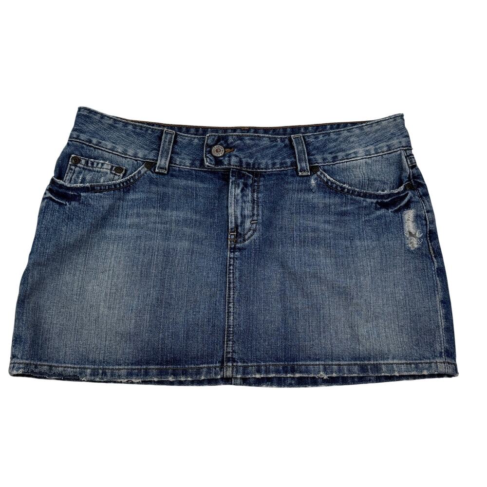 BKE Distressed Y2K Coachella Low Rise Bandage Denim Skirt Women's Size 30